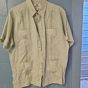 Vintage Linen Cuban Guayabera Shirt
